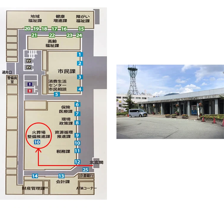 亀岡市役所地図