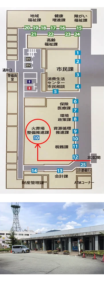 亀岡市役所地図